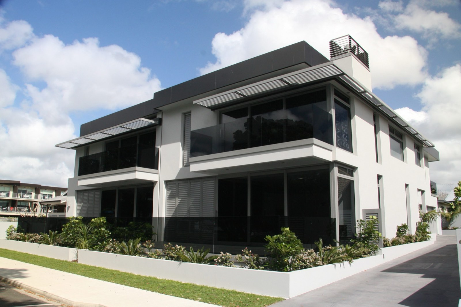 Water View Homes — the completed pair on the corner